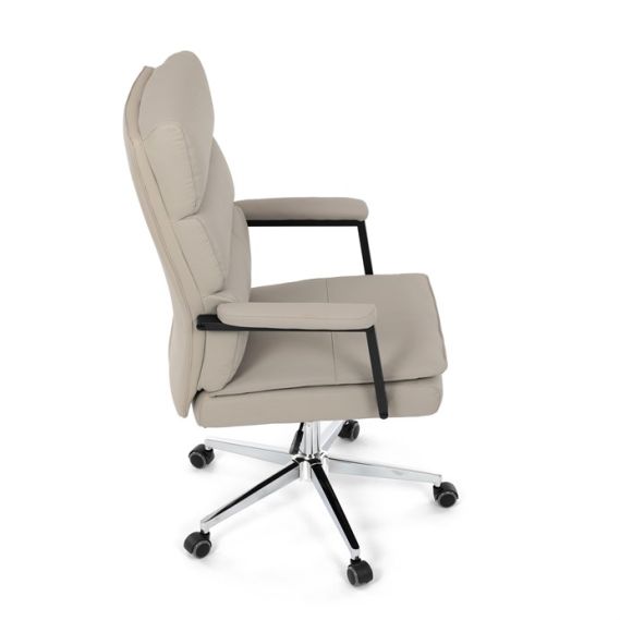 Kancelárske kreslo, hojdací mechanizmus, béžová ekokoža, KA-D8104 SIL