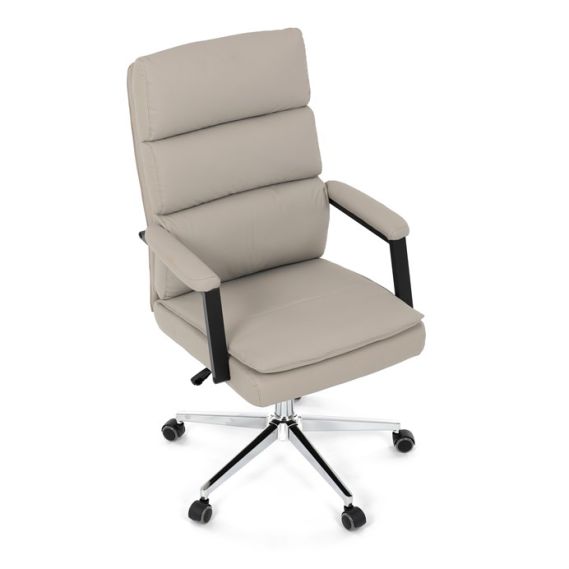 Kancelárske kreslo, hojdací mechanizmus, béžová ekokoža, KA-D8104 SIL