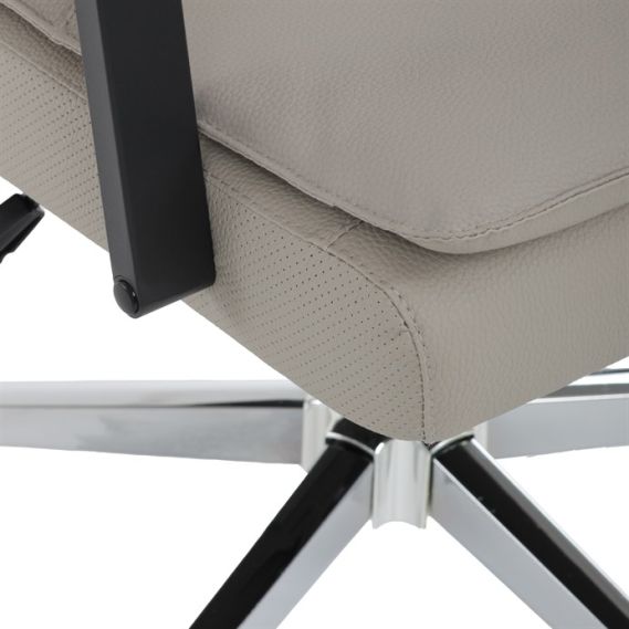 Kancelárske kreslo, hojdací mechanizmus, béžová ekokoža, KA-D8104 SIL