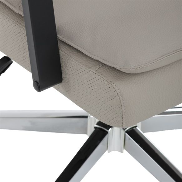 Kancelárske kreslo, hojdací mechanizmus, béžová ekokoža, KA-D8104 SIL