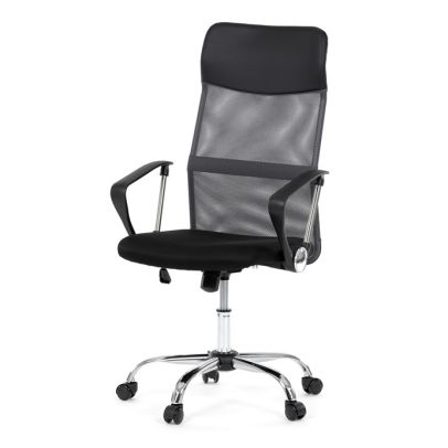 Kancelárska stolička, hojdací mechanizmus, šedá sieťovina, KA-E305 GREY