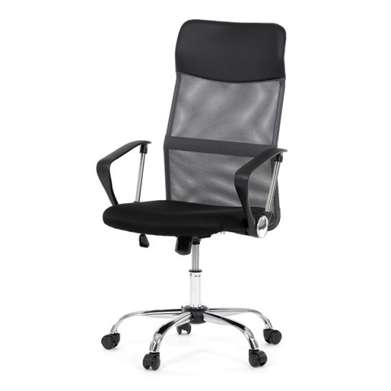 Kancelárska stolička, hojdací mechanizmus, šedá sieťovina, KA-E305 GREY