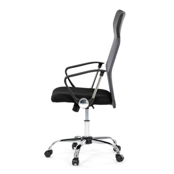 Kancelárska stolička, hojdací mechanizmus, šedá sieťovina, KA-E305 GREY