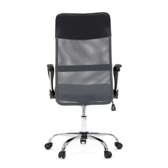 Kancelárska stolička, hojdací mechanizmus, šedá sieťovina, KA-E305 GREY