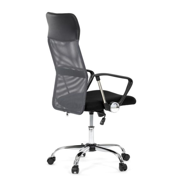 Kancelárska stolička, hojdací mechanizmus, šedá sieťovina, KA-E305 GREY