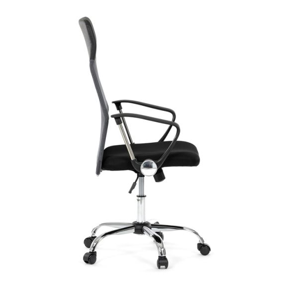 Kancelárska stolička, hojdací mechanizmus, šedá sieťovina, KA-E305 GREY