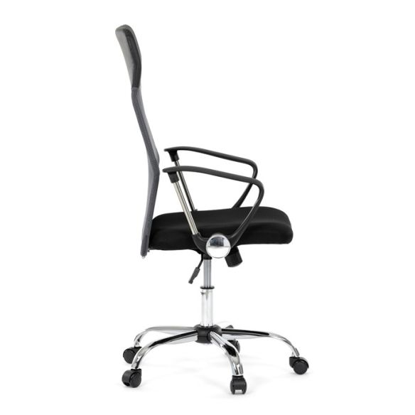 Kancelárska stolička, hojdací mechanizmus, šedá sieťovina, KA-E305 GREY