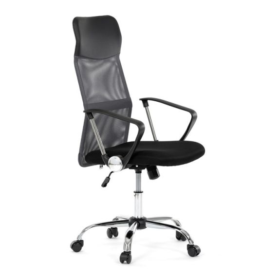 Kancelárska stolička, hojdací mechanizmus, šedá sieťovina, KA-E305 GREY