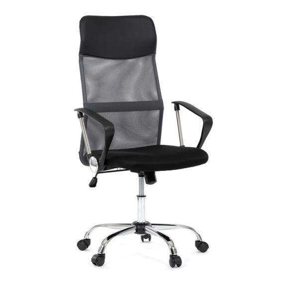 Kancelárska stolička, hojdací mechanizmus, šedá sieťovina, KA-E305 GREY