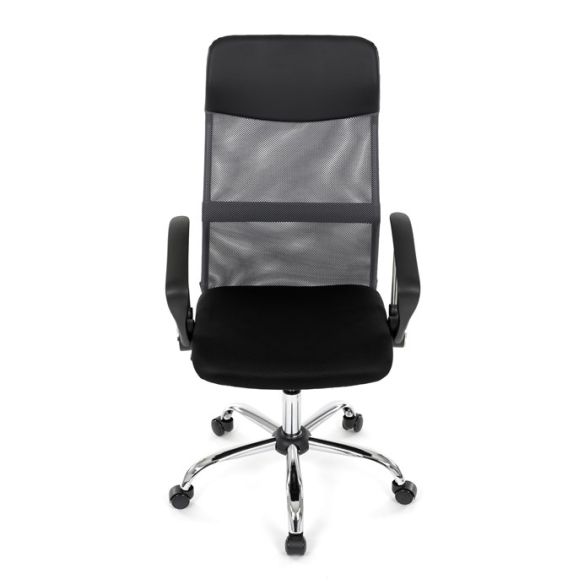 Kancelárska stolička, hojdací mechanizmus, šedá sieťovina, KA-E305 GREY