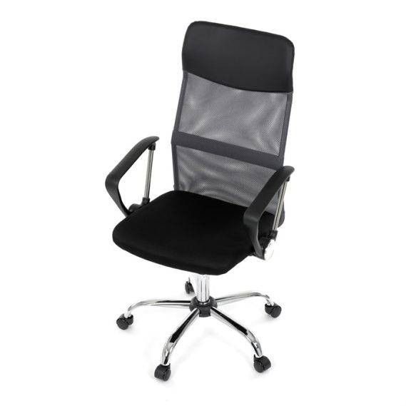 Kancelárska stolička, hojdací mechanizmus, šedá sieťovina, KA-E305 GREY