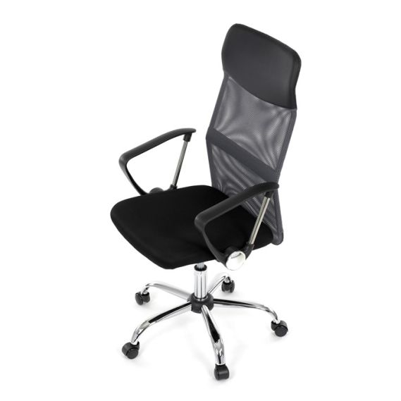 Kancelárska stolička, hojdací mechanizmus, šedá sieťovina, KA-E305 GREY