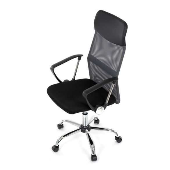 Kancelárska stolička, hojdací mechanizmus, šedá sieťovina, KA-E305 GREY