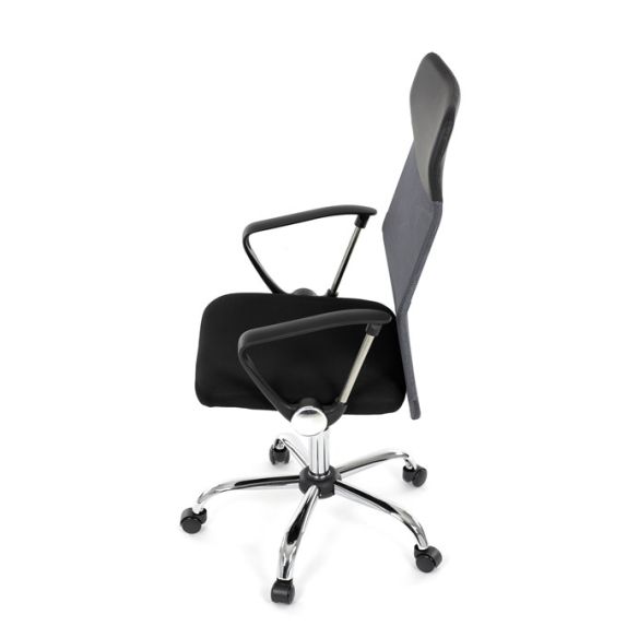 Kancelárska stolička, hojdací mechanizmus, šedá sieťovina, KA-E305 GREY