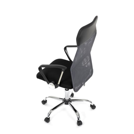 Kancelárska stolička, hojdací mechanizmus, šedá sieťovina, KA-E305 GREY