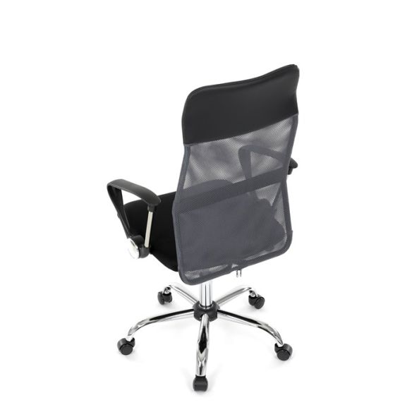 Kancelárska stolička, hojdací mechanizmus, šedá sieťovina, KA-E305 GREY
