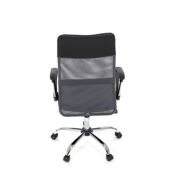Kancelárska stolička, hojdací mechanizmus, šedá sieťovina, KA-E305 GREY