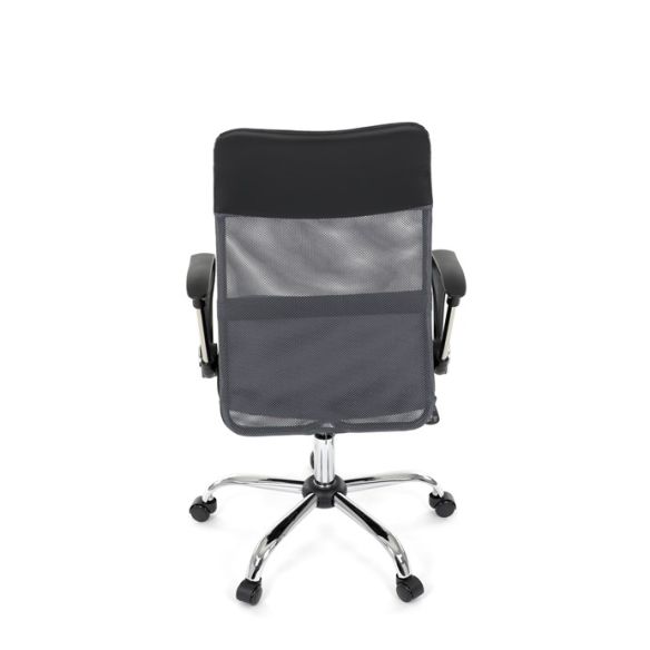 Kancelárska stolička, hojdací mechanizmus, šedá sieťovina, KA-E305 GREY
