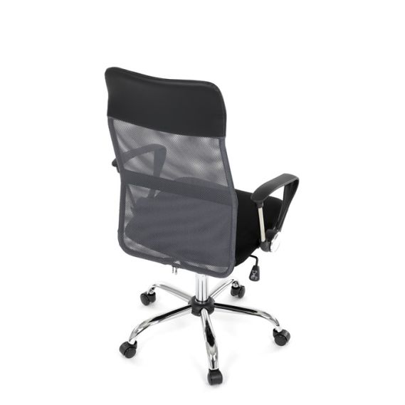 Kancelárska stolička, hojdací mechanizmus, šedá sieťovina, KA-E305 GREY