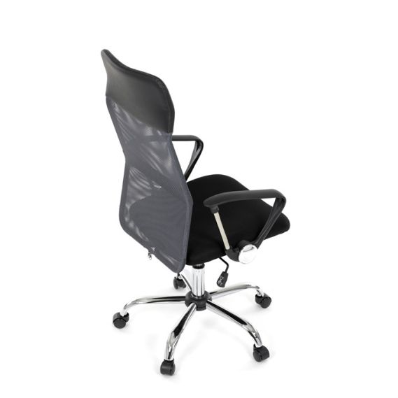 Kancelárska stolička, hojdací mechanizmus, šedá sieťovina, KA-E305 GREY