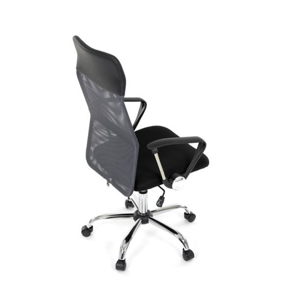 Kancelárska stolička, hojdací mechanizmus, šedá sieťovina, KA-E305 GREY