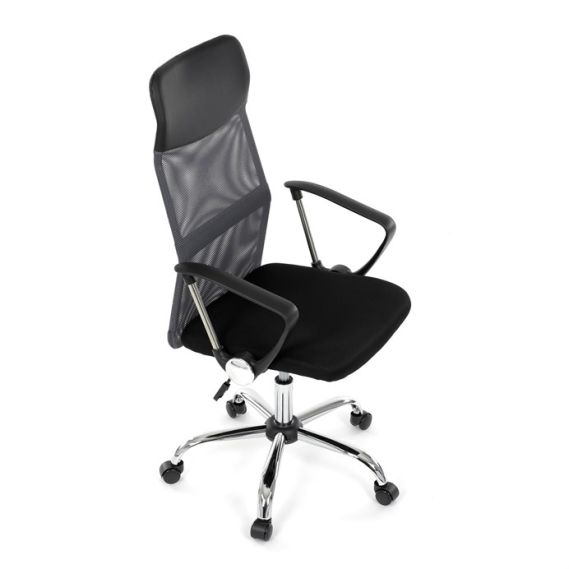 Kancelárska stolička, hojdací mechanizmus, šedá sieťovina, KA-E305 GREY