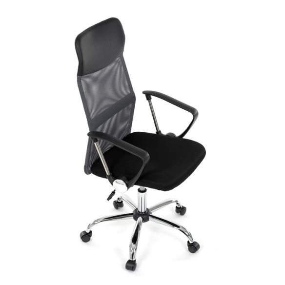 Kancelárska stolička, hojdací mechanizmus, šedá sieťovina, KA-E305 GREY