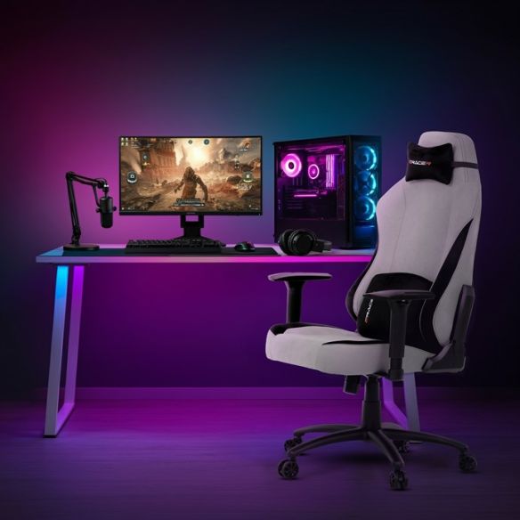 Herné kreslo, hojdací mechanizmus, strieborná látka, KA-F12 SIL2