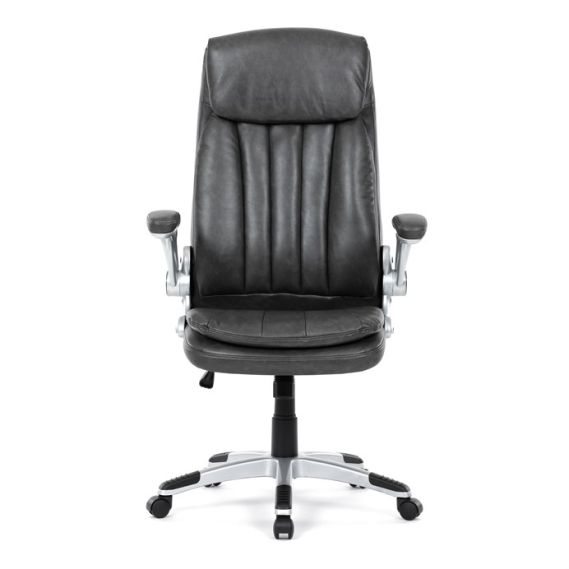Kancelárske kreslo, hojdací mechanizmus, šedá ekokoža, KA-F1218 GREY