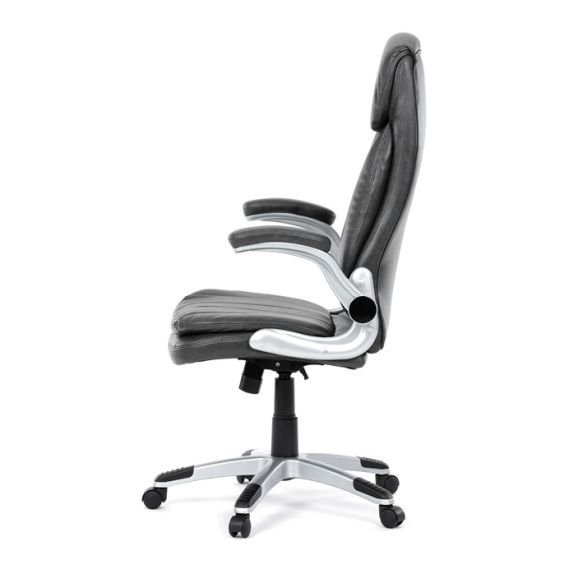 Kancelárske kreslo, hojdací mechanizmus, šedá ekokoža, KA-F1218 GREY