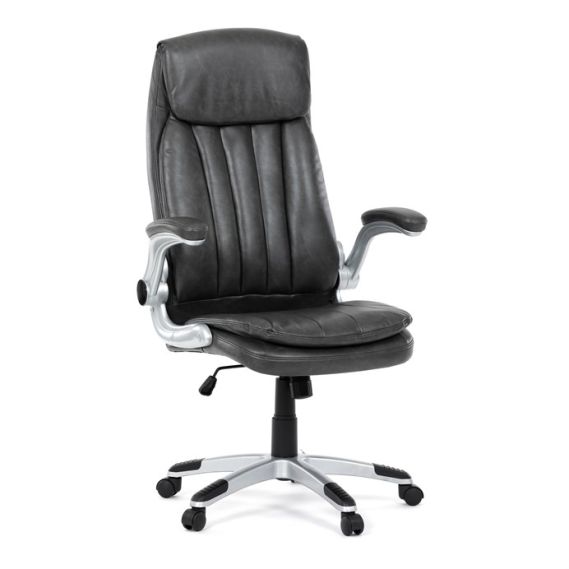 Kancelárske kreslo, hojdací mechanizmus, šedá ekokoža, KA-F1218 GREY