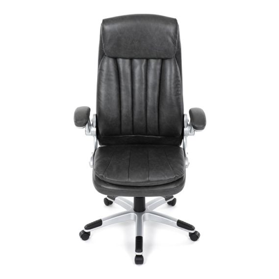 Kancelárske kreslo, hojdací mechanizmus, šedá ekokoža, KA-F1218 GREY