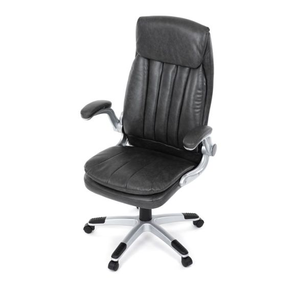 Kancelárske kreslo, hojdací mechanizmus, šedá ekokoža, KA-F1218 GREY