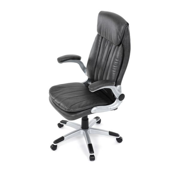 Kancelárske kreslo, hojdací mechanizmus, šedá ekokoža, KA-F1218 GREY