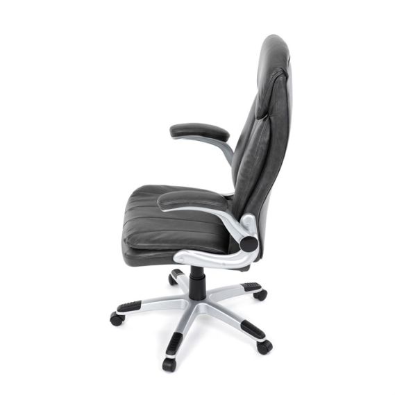 Kancelárske kreslo, hojdací mechanizmus, šedá ekokoža, KA-F1218 GREY