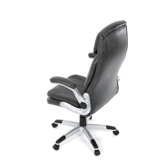 Kancelárske kreslo, hojdací mechanizmus, šedá ekokoža, KA-F1218 GREY