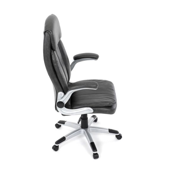 Kancelárske kreslo, hojdací mechanizmus, šedá ekokoža, KA-F1218 GREY