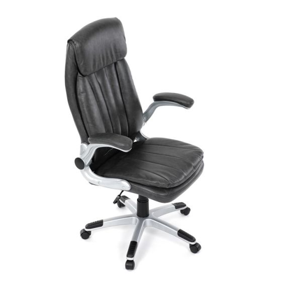 Kancelárske kreslo, hojdací mechanizmus, šedá ekokoža, KA-F1218 GREY