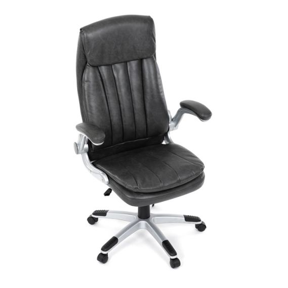 Kancelárske kreslo, hojdací mechanizmus, šedá ekokoža, KA-F1218 GREY