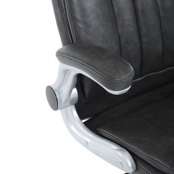 Kancelárske kreslo, hojdací mechanizmus, šedá ekokoža, KA-F1218 GREY