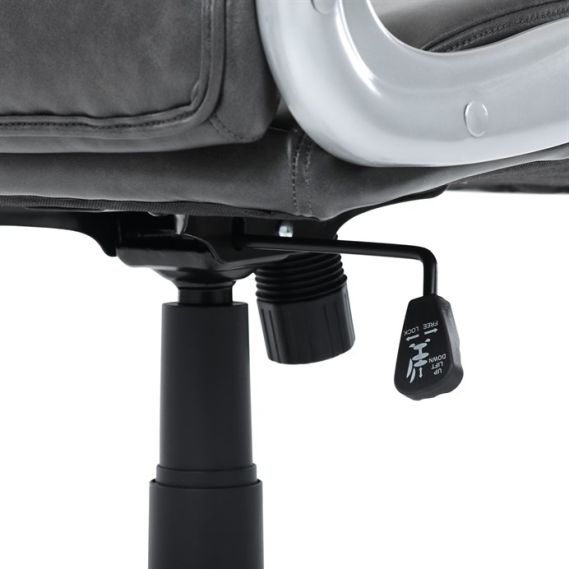 Kancelárske kreslo, hojdací mechanizmus, šedá ekokoža, KA-F1218 GREY