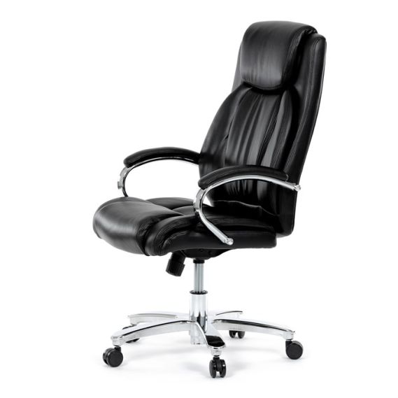 Kancelárske kreslo, hojdací mechanizmus, čierna ekokoža, KA-F1385 BK