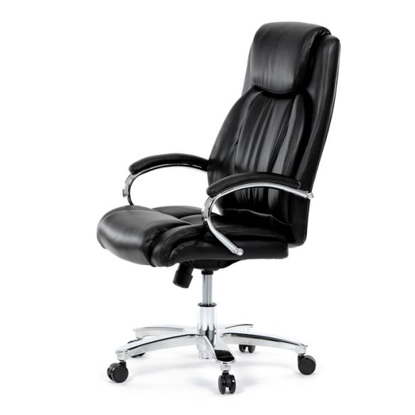 Kancelárske kreslo, hojdací mechanizmus, čierna ekokoža, KA-F1385 BK