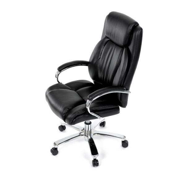Kancelárske kreslo, hojdací mechanizmus, čierna ekokoža, KA-F1385 BK
