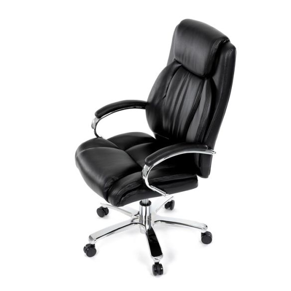 Kancelárske kreslo, hojdací mechanizmus, čierna ekokoža, KA-F1385 BK