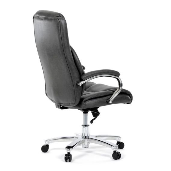 Kancelárske kreslo, hojdací mechanizmus, šedá ekokoža, KA-F1385 GREY