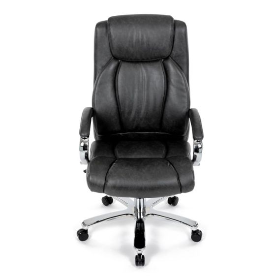 Kancelárske kreslo, hojdací mechanizmus, šedá ekokoža, KA-F1385 GREY