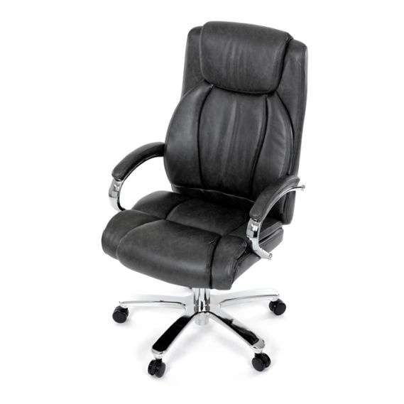 Kancelárske kreslo, hojdací mechanizmus, šedá ekokoža, KA-F1385 GREY