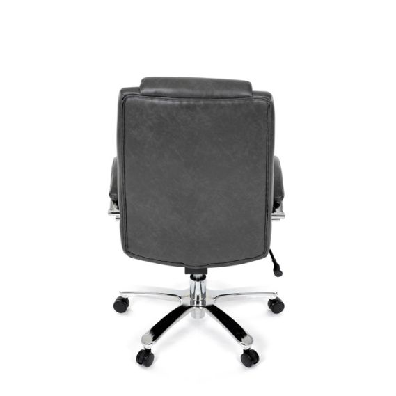 Kancelárske kreslo, hojdací mechanizmus, šedá ekokoža, KA-F1385 GREY