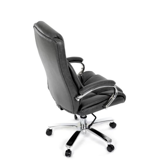 Kancelárske kreslo, hojdací mechanizmus, šedá ekokoža, KA-F1385 GREY